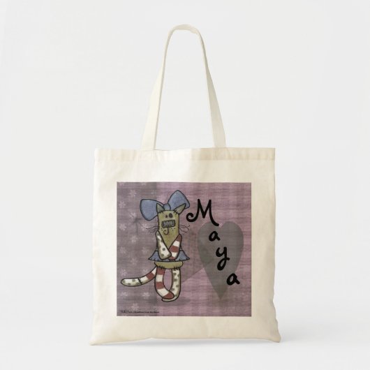 Primitief Kat Tote Bag (Voorkant)