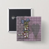 Primitief Kat Vierkante Button 5,1 Cm (Voorkant /achterkant)