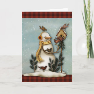 Primitief kerst Wenskaart Feestdagen Kaart
