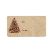 Primitief kerstboom cadeau label (Voorkant)