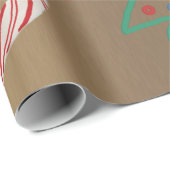 Primitief kerstboomkantje Rood sieraad Cadeaupapier (Rol Hoek)