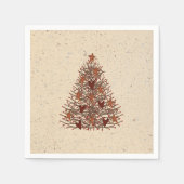 Primitief kerstboompapier servetten (Voorkant)