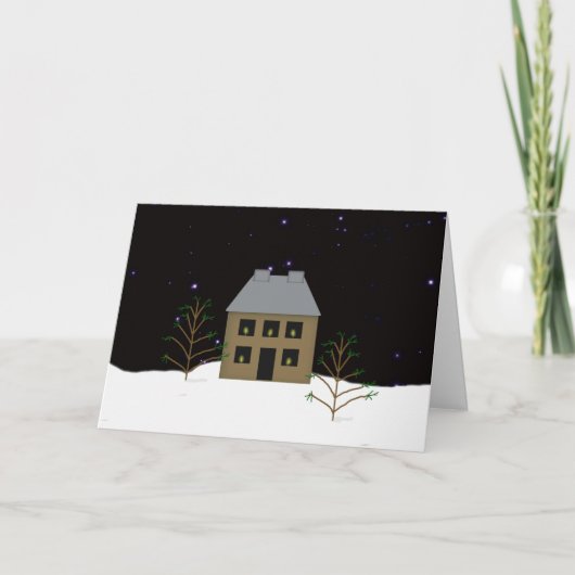 Primitief kerstkaartje feestdagen kaart (Voorkant)