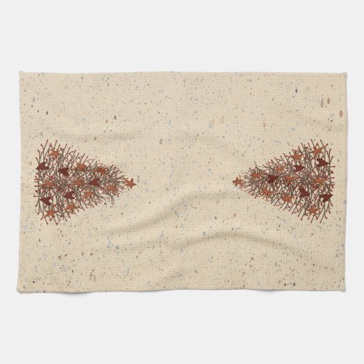 Primitief kerstkeukenhanddoek theedoek (Horizontaal)