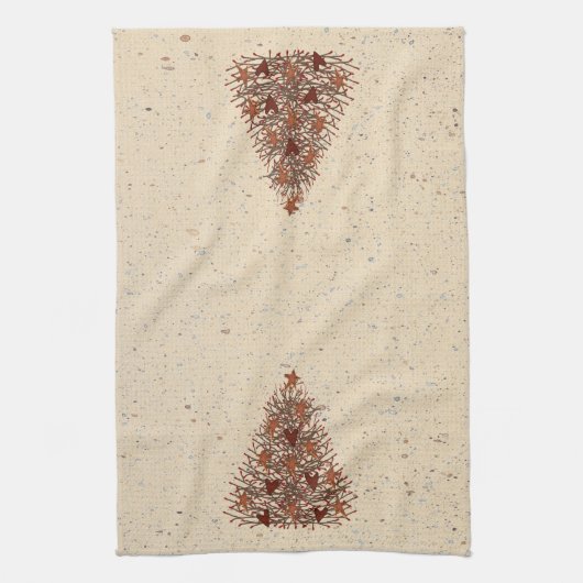 Primitief kerstkeukenhanddoek theedoek (Verticaal)