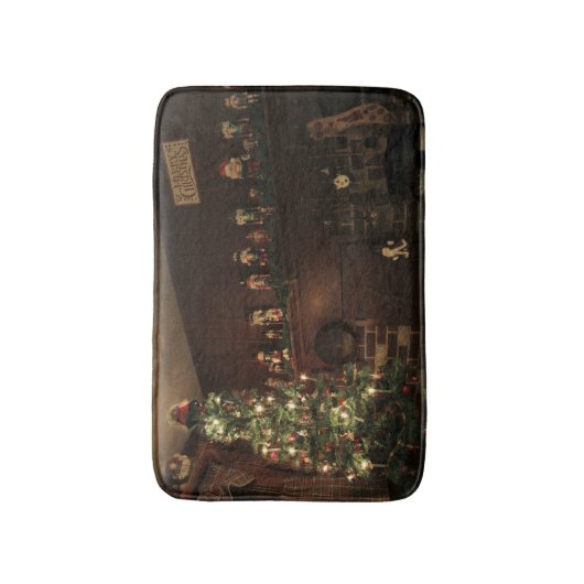 Primitief koloniaal land kerstfeestdag badmat (Voorkant Verticaal)