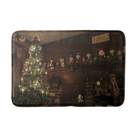 Primitief koloniaal land kerstfeestdag badmat (Voorkant)