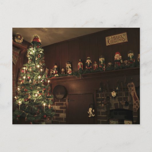 Primitief koloniaal land kerstfeestdag feestdagenkaart (Voorkant)