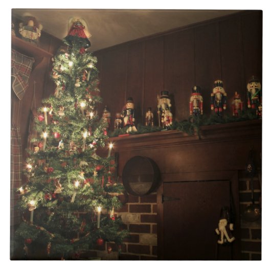 Primitief koloniaal land kerstfeestdag tegeltje (Voorkant)