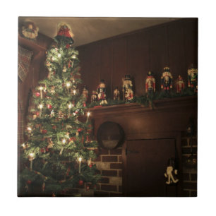 Primitief koloniaal land kerstfeestdag tegeltje