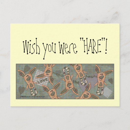primitief konijn briefkaart (Voorkant)