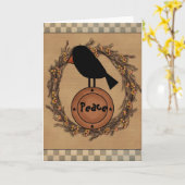 Primitief kraai Wenskaart Kaart (Gele Bloem)