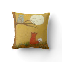 Primitief kunstschilderen Woodland Fox Owl Moon