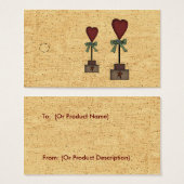 Primitief Label voor bovenleer hangen Visitekaartje (Voorkant /achterkant)