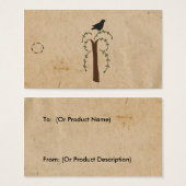 Primitief Label voor structuurophangen Visitekaartje (Voorkant /achterkant)