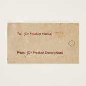 Primitief Label voor structuurophangen Visitekaartje (Achterkant)