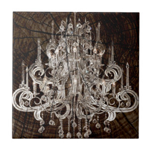 Primitief land Chandelier Tegeltje