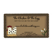Primitief land Farmhouse Chicken Shipping Etiket (Voorkant)