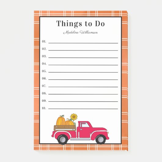 Primitief land Herfst pompoenwagen Post-it® Notes (Voorkant)