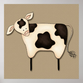 Primitief land Koe Decor Poster