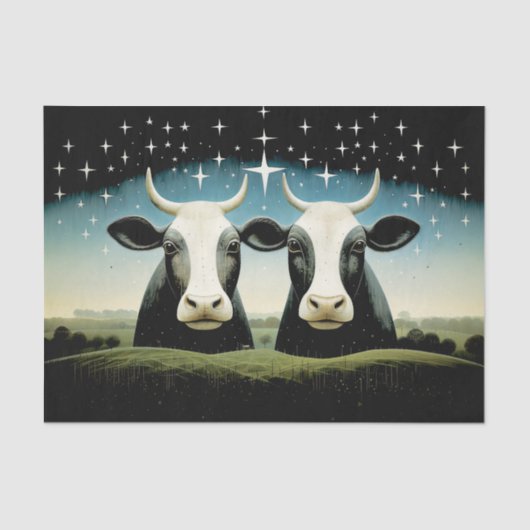 Primitief land Koeien ontkoppelpapier Tissuepapier (Voorkant)