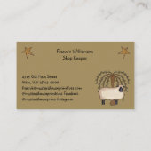 Primitief land Mustard Saltbox House en Stars Visitekaartje (Achterkant)