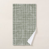 Primitief land Olive Green Diamond Check Bad Handdoek (Handdoek)