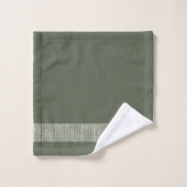 Primitief land Olive Green Diamond Check Border Bad Handdoek (Wasdoekje)