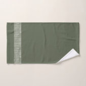 Primitief land Olive Green Diamond Check Border Bad Handdoek (Handdoek)