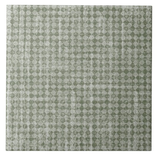 Primitief land Olive Green Diamond Check Tegeltje (Voorkant)