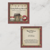 Primitief Land Pset en Saltbox House Vierkante Visitekaartje (Voorkant / Achterkant)