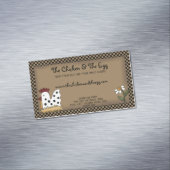 Primitief land Rustic Farmhouse Chicken Kraft B Magnetisch Visitekaartje (Voorbeeld)