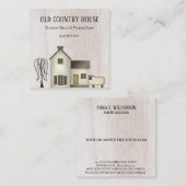 Primitief land Rustic Old Country House Sheep Vierkante Visitekaartje (Voorkant / Achterkant)