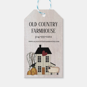 Primitief land Rustic Old Farmhouse Herfst Sheep Cadeaulabel
