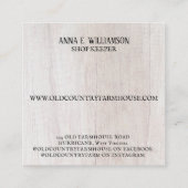 Primitief land Rustic Old Farmhouse Herfst Sheep Vierkante Visitekaartje (Achterkant)