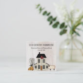 Primitief land Rustic Old Farmhouse Herfst Sheep Vierkante Visitekaartje (Staand voorkant)