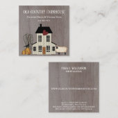 Primitief land Rustic Old Farmhouse Herfst Sheep Vierkante Visitekaartje (Voorkant / Achterkant)