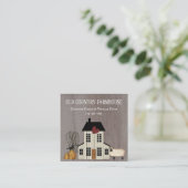 Primitief land Rustic Old Farmhouse Herfst Sheep Vierkante Visitekaartje (Staand voorkant)