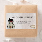 Primitief land Rustic Old Farmhouse Sheep Etiket (Insitu)