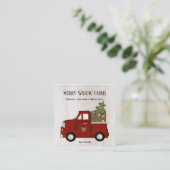 Primitief land Rustic Red Boerderij kersttruck Vierkante Visitekaartje (Staand voorkant)