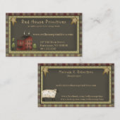 Primitief land Rustic Saltbox en sterren Visitekaartje (Voorkant / Achterkant)