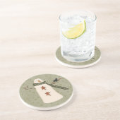 Primitief Land Sneeuwman Onderzetter (Zijkant)