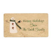Primitief Land Snowman Label (Voorkant)