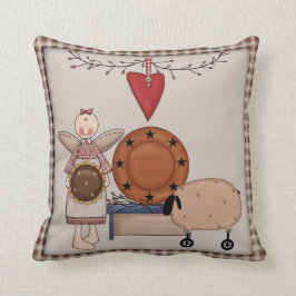 Primitief land Sunflower Sheep & Angel Decor Kussen