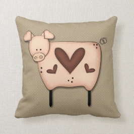 Primitief land varkensdecor kussen