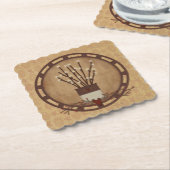 Primitief land verlichte bijkantoren kartonnen onderzetters (Gebogen)