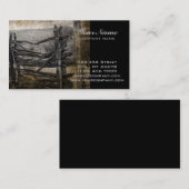 Primitief landelijk west Rustic Boerderij Fence Visitekaartje (Voorkant / Achterkant)