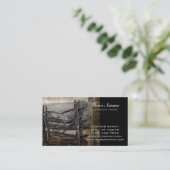 Primitief landelijk west Rustic Boerderij Fence Visitekaartje (Staand voorkant)