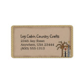 Primitief landlabel voor log Cabin Rustic Etiket (Voorkant)
