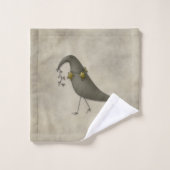 Primitief landontwerp gek op kraaien bad handdoek (Wasdoekje)